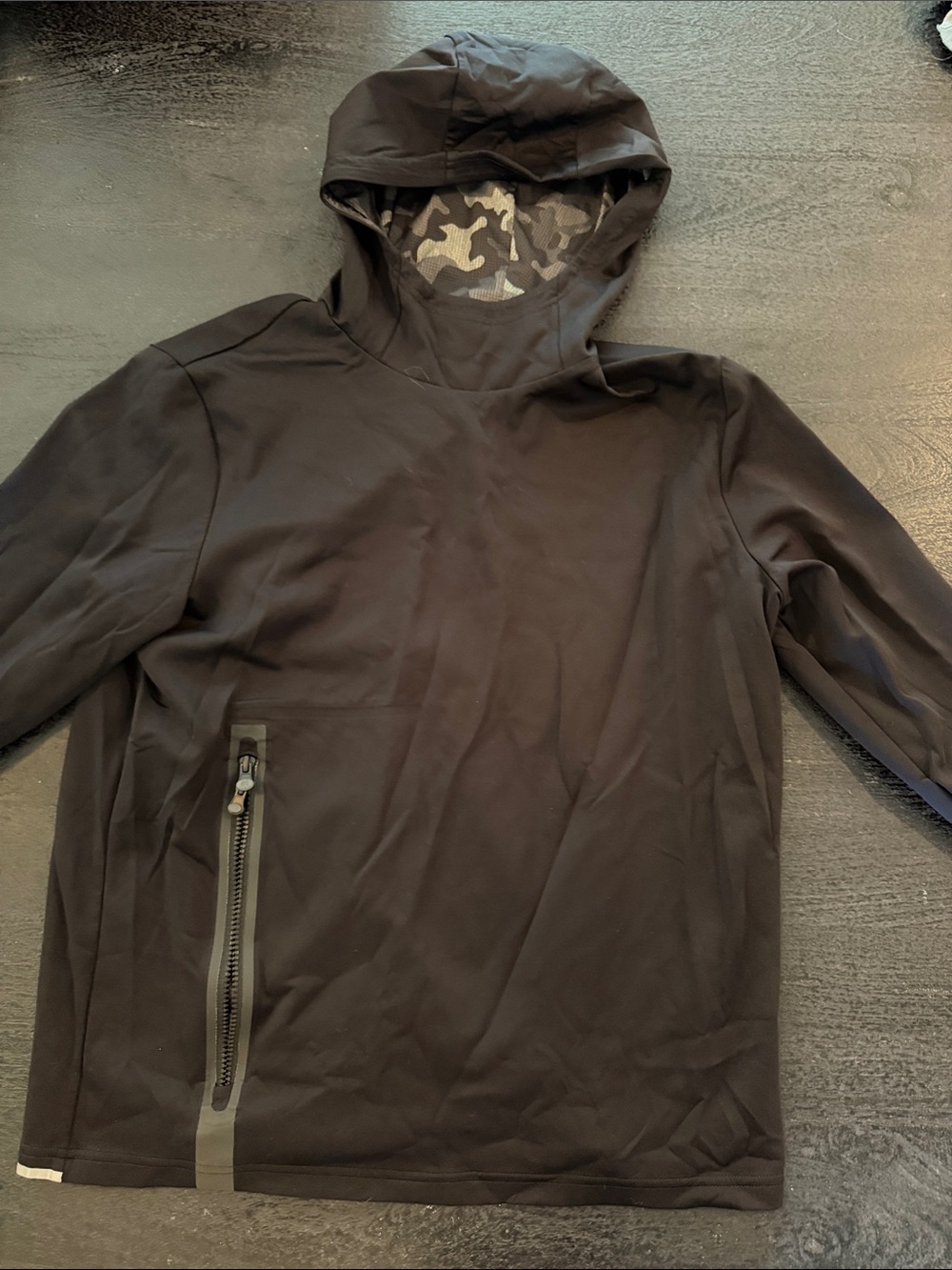 Greyson Men's Black Hooded Performance Pullover Jacket